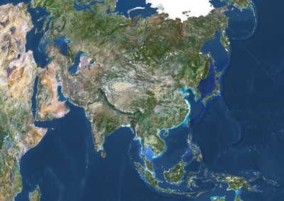 Asia, True Colour Satellite Image by Unknown